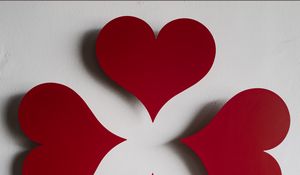 Preview wallpaper hearts, paper, red, white