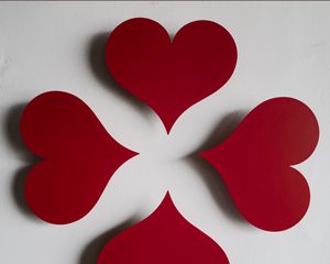 Preview wallpaper hearts, paper, red, white