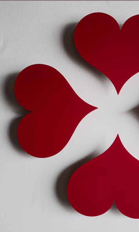 480x800 Wallpaper hearts, paper, red, white