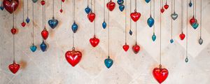 Preview wallpaper hearts, pendants, glass, decoration, love