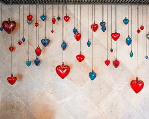 Preview wallpaper hearts, pendants, glass, decoration, love