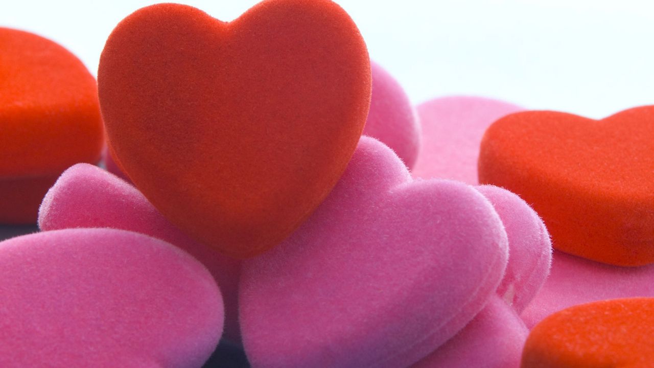 Wallpaper hearts, pink, shape