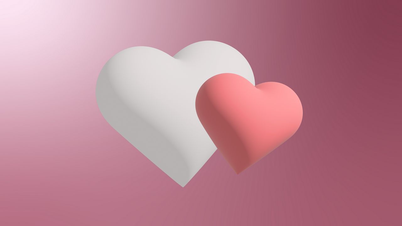 Wallpaper hearts, pink, white, love