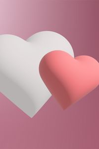 Preview wallpaper hearts, pink, white, love