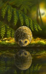 Preview wallpaper hedgehog, animal, cute, art