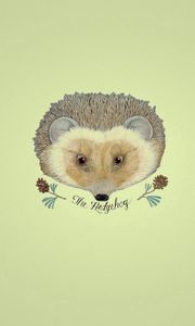 Preview wallpaper hedgehog, drawing, flowers