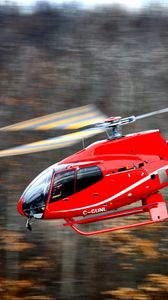 Preview wallpaper helicopter, eurocopter, ec 130, single-engine, airbus helicopters, flying, blur