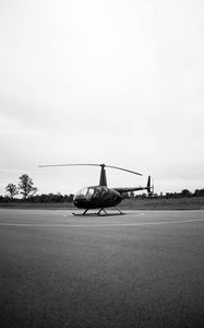 Preview wallpaper helicopter, playground, bw, air transport, blades