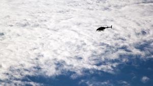 Preview wallpaper helicopter, sky, clouds, flight