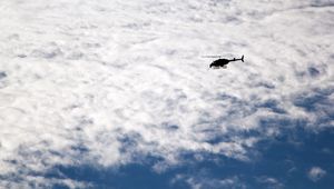 Preview wallpaper helicopter, sky, clouds, flight