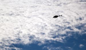 Preview wallpaper helicopter, sky, clouds, flight