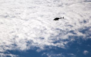 Preview wallpaper helicopter, sky, clouds, flight