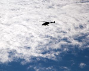 Preview wallpaper helicopter, sky, clouds, flight