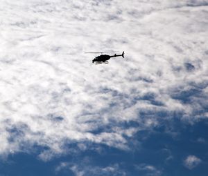 Preview wallpaper helicopter, sky, clouds, flight