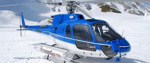 Preview wallpaper helicopter, snow, mountains, sky