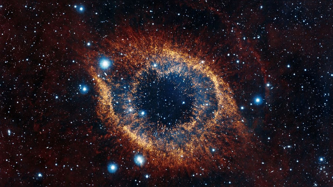 Wallpaper helix nebula, space, stars, explosion, brilliance