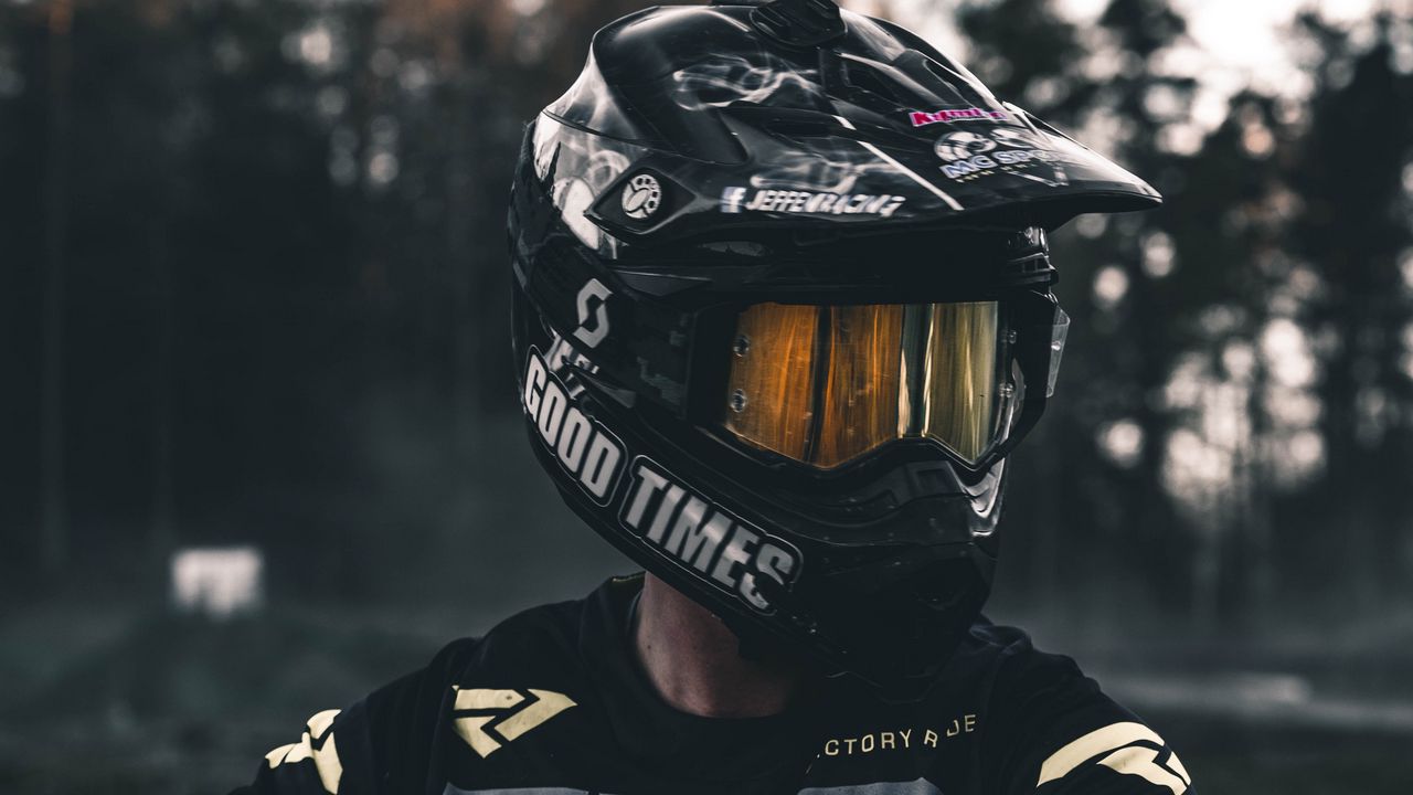 Wallpaper helmet, black, motorcyclist, biker