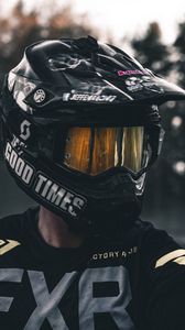 Preview wallpaper helmet, black, motorcyclist, biker