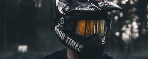 Preview wallpaper helmet, black, motorcyclist, biker