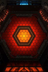 Preview wallpaper hexagon, figure, glow, device