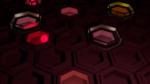 Preview wallpaper hexagons, bright, shadow, figure, form