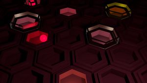 Preview wallpaper hexagons, bright, shadow, figure, form