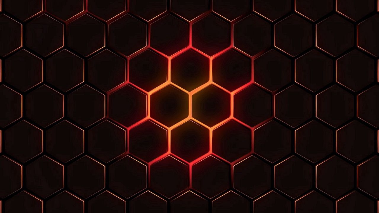 Wallpaper hexagons, cells, texture, glow, dark
