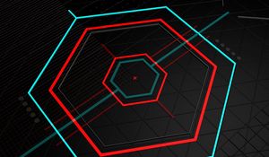 Preview wallpaper hexagons, colorful, lines, geometry, abstraction