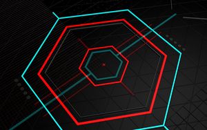 Preview wallpaper hexagons, colorful, lines, geometry, abstraction