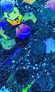 Preview wallpaper hexagons, glitter, abstraction, blue