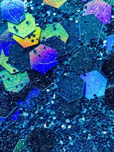 Preview wallpaper hexagons, glitter, abstraction, blue