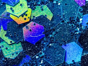 Preview wallpaper hexagons, glitter, abstraction, blue