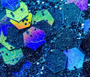 Preview wallpaper hexagons, glitter, abstraction, blue