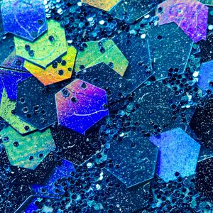 Preview wallpaper hexagons, glitter, abstraction, blue