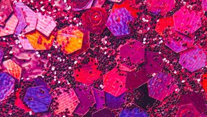 Preview wallpaper hexagons, glitter, glare, abstraction, pink