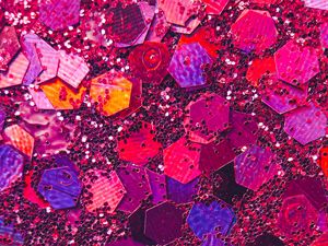 Preview wallpaper hexagons, glitter, glare, abstraction, pink