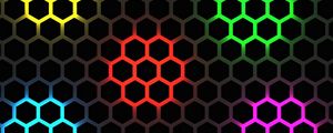 Preview wallpaper hexagons, glow, backlight, background