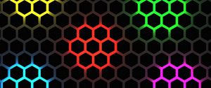 Preview wallpaper hexagons, glow, backlight, background