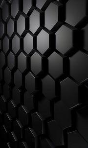 Preview wallpaper hexagons, honeycombs, relief, volume, black