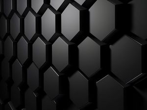 Preview wallpaper hexagons, honeycombs, relief, volume, black