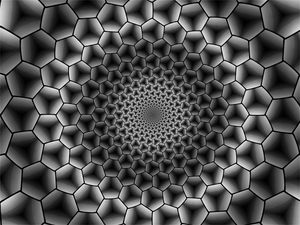 Preview wallpaper hexagons, immersion, bw, monochrome
