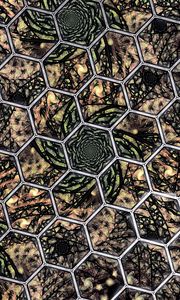 Preview wallpaper hexagons, pattern, abstraction, brown