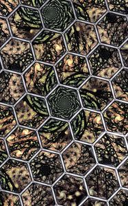 Preview wallpaper hexagons, pattern, abstraction, brown