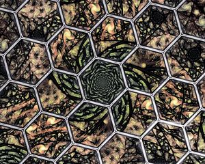 Preview wallpaper hexagons, pattern, abstraction, brown