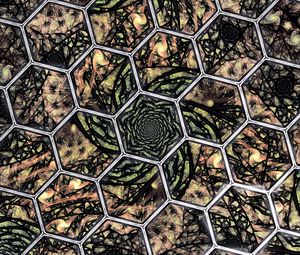 Preview wallpaper hexagons, pattern, abstraction, brown