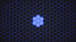 Preview wallpaper hexagons, patterns, texture, blue, dark