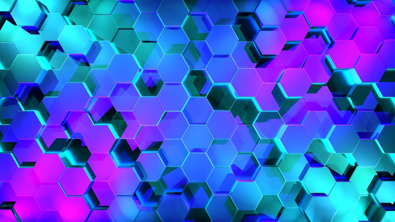 Wallpaper hexagons, rendering, light, shape