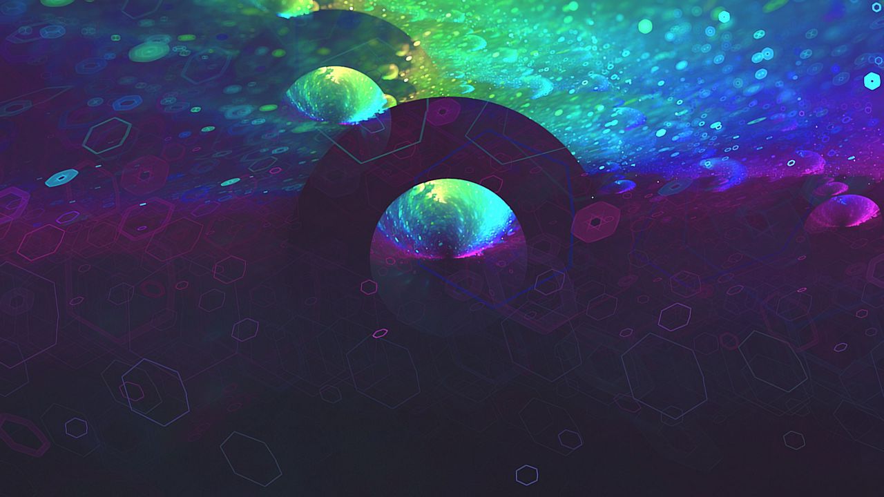 Wallpaper hexagons, shapes, forms, particles, glitter hd, picture, image