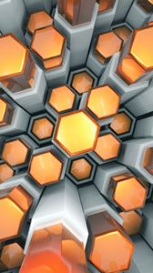 Preview wallpaper hexagons, structure, 3d, volume