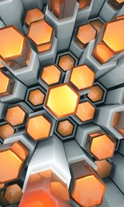 Preview wallpaper hexagons, structure, 3d, volume